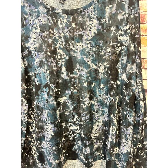 Simply Vera Vera Wang purple blue floral thin sweater top blouse women's large - Picture 5 of 5